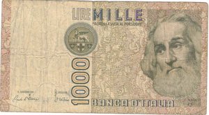 obverse: Banconote. Repubblica Italiana. 1.000 lire Marco Polo. 1985. Gig.BI57Da. 