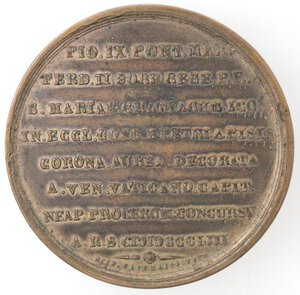 reverse: Medaglie. Napoli. Medaglia 1853. Ae dorato. Per l incoronazione della Vergine delle Grazie. 