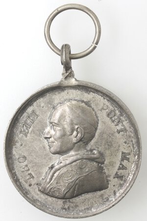 obverse: Medaglie. Roma. Leone XIII. 1878-1903. Medaglia ND. Per il 50° anniversario da vescovo. Metallo Bianco. 