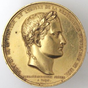 obverse: Medaglie. Francia. Napoleone I. 1830. Coniata postuma nel 1840. Per il ritorno delle spoglie di Napoleone da Sant Elena. BR dorato.