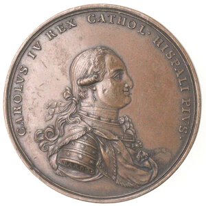 obverse: Medaglie. Spagna. Carlo IV. Medaglia 1796. Per il voto della famiglia reale a San Fernando. Ae. 