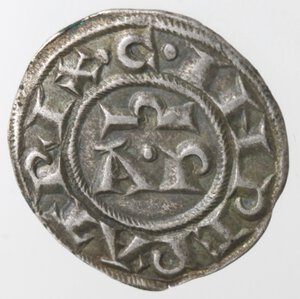 reverse: Brindisi. Enrico VI e Costanza d Altavilla. 1194-1197. Denaro. Mi. 