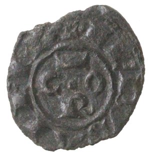 reverse: Brindisi. Corrado I. 1250-1254. Denaro con CRO. Mi.