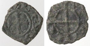 obverse: Manfredonia e Messina. Lotto di due monete. Manfredi. 1258-1266. Denaro. 