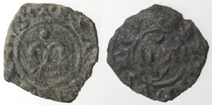 reverse: Manfredonia e Messina. Lotto di due monete. Manfredi. 1258-1266. Denaro. 