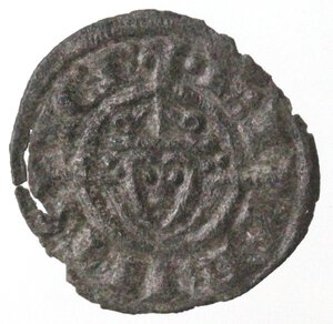 obverse: Messina o Brindisi. Federico II. 1197-1250. Denaro del 1239. Con ritratto frontale. MI. 