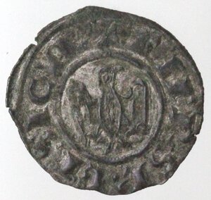 reverse: Messina o Brindisi. Federico II. 1197-1250. Denaro del 1244. Mi. 