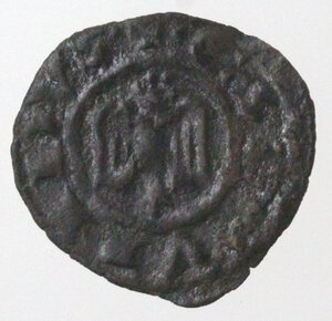 obverse: Messina. Corrado II (Corradino). 1254-1258. Denaro. Aquila a sinistra. Mi. 