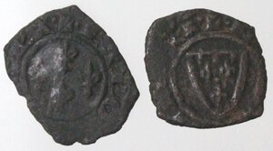 reverse: Messina o Brindisi. Carlo I d Angiò. 1266-1282. Lotto di 2 monete. Denaro. Mi. 