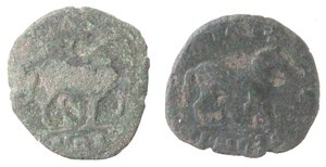 reverse: Napoli. Lotto di 2 monete. Ferdinando II d Aragona. 1495-1496. Cavallo. Ae. 