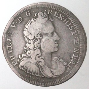 obverse: Napoli. Filippo V. 1700-1707. Mezzo Ducato 1702. Ag. 