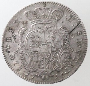 reverse: Napoli. Carlo VI. 1711-1734. Mezzo Ducato 1716. Ag.