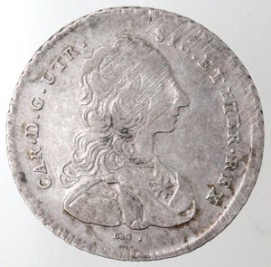 obverse: Napoli. Carlo di Borbone. 1734-1759. Mezza Piastra 1753. Ag. 