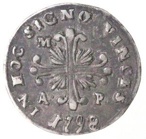 reverse: Napoli. Ferdinando IV. 1759-1799. Carlino 1798. Ag.