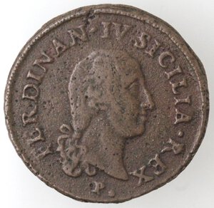 obverse: Napoli. Ferdinando IV 1759-1799. 10 Tornesi 1798. SICILIA REX. Ae. 