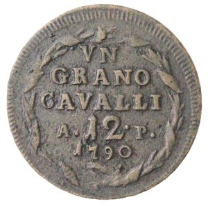 reverse: Napoli. Ferdinando IV. 1759-1798. Grano da 12 Cavalli 1790 AP. Ae. 