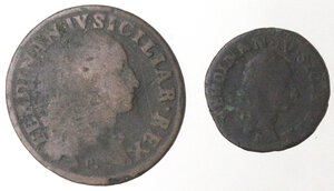 obverse: Napoli. Ferdinando IV. 1759-1799. Lotto di 2 monete. 1 Grano 12 Cavalli 1791. Ae.