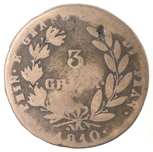 reverse: Napoli. Gioacchino Murat. 1808-1815. 3 Grana 1810. Ae. 