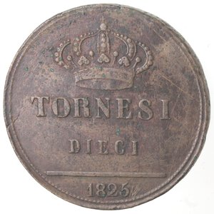reverse: Napoli. Francesco I. 1825-1830. 10 Tornesi 1825. Ae.