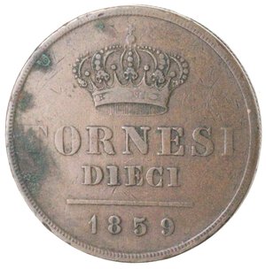 reverse: Napoli. Ferdinando II. 1830-1859. 10 Tornesi 1859. Ae.