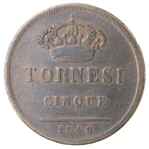 reverse: Napoli. Ferdinando II. 1830-1859. 5 Tornesi 1848. Ae. 