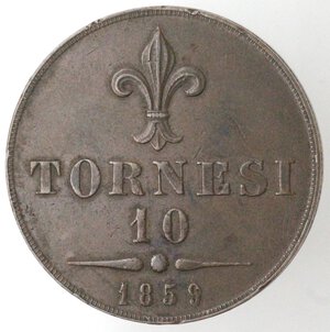 reverse: Napoli. Francesco II. 1859-1861. 10 Tornesi 1859. Ae.