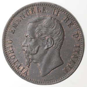 obverse: Vittorio Emanuele II  1861-1878. 10 centesimi 1867 H Birmingham. Ae. 