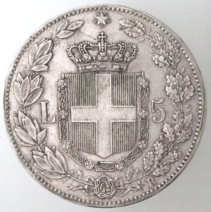reverse: Umberto I. 1878-1900. 5 Lire 1879. Ag. 