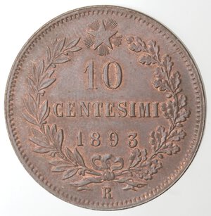 reverse: Umberto I. 1878-1900. 10 centesimi 1893 Roma. Ae. 