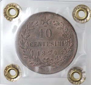 reverse: Umberto I. 1878-1900. 10 Centesimi 1894 Birmingham. Ae. 