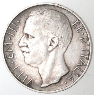 obverse: Vittorio Emanuele III. 1900-1943. 10 lire 1929 Biga due rosette. Ag. 