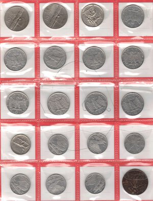 obverse: Vittorio Emanuele III. 1900-1943. Lotto di 20 monete. Nominali e date ripetute. Ni-Ac-Ae. 