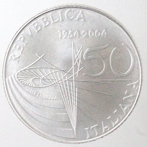 obverse: Repubblica Italiana. 5 Euro 2004. RAI. Ag. 