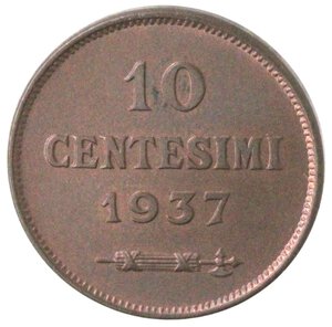reverse: San Marino. 1864-1938. 10 centesimi 1937. Ae.