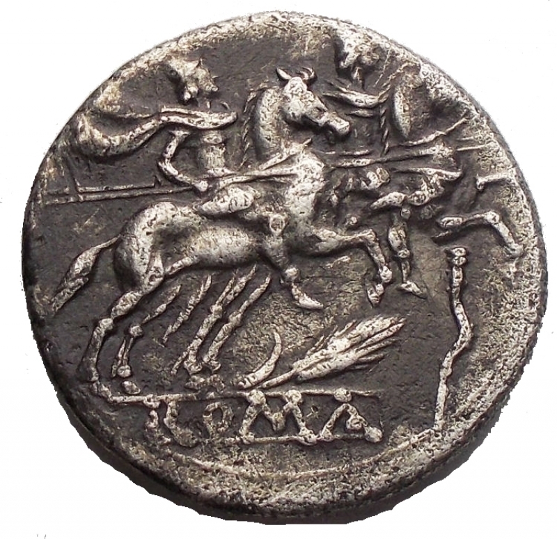 Repubblica Romana - ANONYMOUS. Circa 209 BC. AR Denarius. RRRR ...