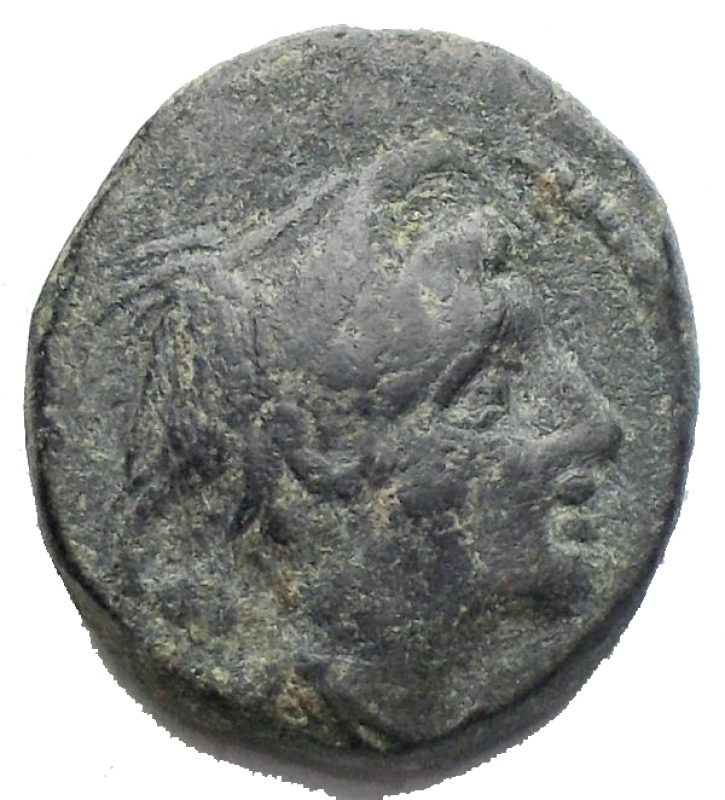 obverse: Repubblica Romana -Semuncia. ca 214-212.D/ Testa di Mercurio a destra.R/ Prua a destra; sopra ROMA - spiga di grano.Cr. 42/5AE.g 4,28. BB
