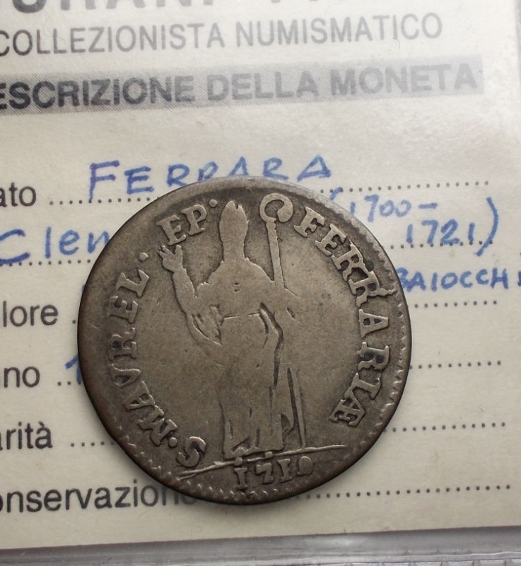 reverse: Zecche Italiane - Ferrara. Clemente XI Muraiola