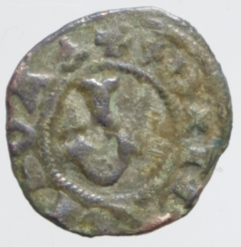 reverse: Zecche Italiane. Mantova. Ludovico II Gonzaga 1370-1382. Obolo. MIR 375. CNI 9.Mi. g. 0.28 RR.BB.