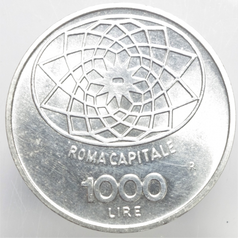 reverse: Repubblica Italiana.1000 Lire Roma Capitale.1970.FDC