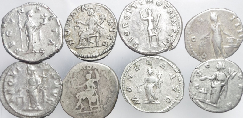 reverse: Lotti.Impero Romano.Lotto di 8 denari imperiali da Traiano a Alessandro Severo, mediamente BB\BB+