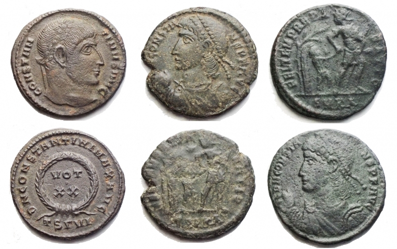 obverse: Lotti - Impero Romano. Insieme di 3 Ae. Costantino I, Costante (2)