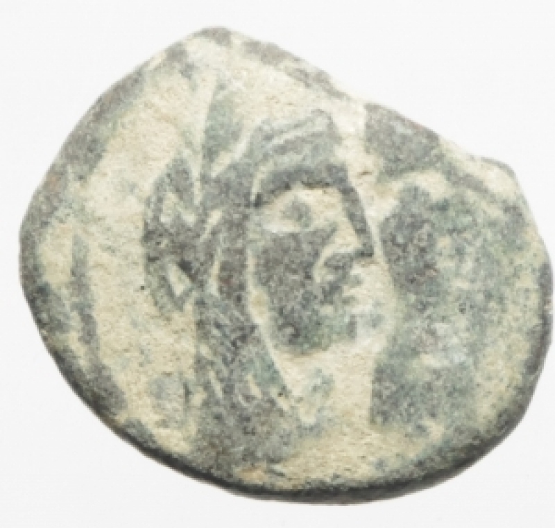 obverse: Mondo Greco. Nabatea. Aretas IV AE 19mm, Petra 9 a.C - 40 d.C. D/ Busti affiancati di Aretas e Shuqailat verso destra . R/ due cornucopiae. Meshorer (Nabatean Coins) 114. SNG ANS 1438-1443. AE. g. 4,15 mm. 19.00 .BB.Bellissima patina deserto