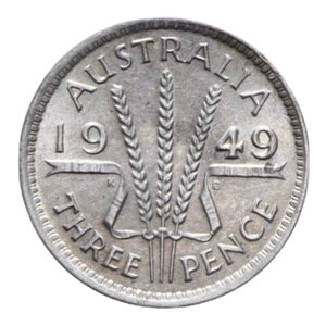 reverse: AUSTRALIA GIORGIO V 3 PENCE 1949 AG. 1,40 GR. qFDC/FDC