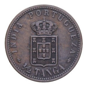 reverse: INDIA PORTOGHESE CARLOS I 1/2 TANGA 1903 CU 12,33 GR. BB/BB+