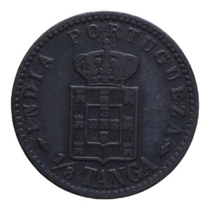 reverse: INDIA PORTOGHESE CARLOS I 1/8 TANGA 1901 CU 2,82 GR. BB