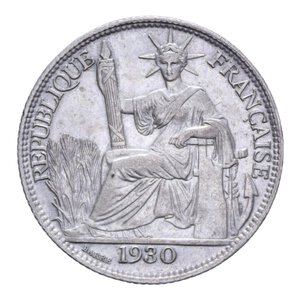 obverse: INDOCINA FRANCESE 20 CENT. 1930 AG. 5,41 GR. qSPL