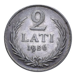 reverse: LETTONIA 2 LATI 1926 AG. 9,97 GR. BB+