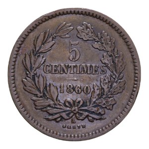 reverse: LUSSEMBURGO 5 CENT. 1860 CU 4,88 GR. BB