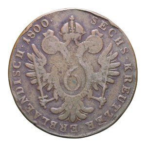reverse: AUSTRIA FRANCESCO II 6 KREUZER 1800 A CU 13,13 GR. qBB