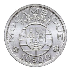reverse: MOZAMBICO PORTOGHESE 10 ESCUDOS 1960 AG. 5,01 GR. FDC